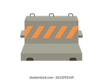 Concrete road barrier. Simple flat illustration.