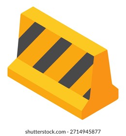 Diseño de Plantilla de Ilustración vectorial de color plano de barrera de bloque de carretera de hormigón