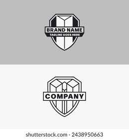 Concrete shield logo. Modern, unique, simple.