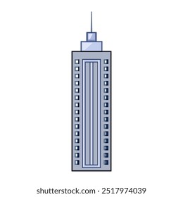 concrete skyscraper cartoon. elevation engineering, landmark vertical, cityscape innovation concrete skyscraper sign. isolated symbol vector illustration