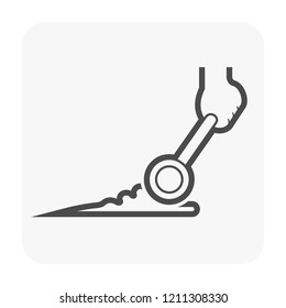 Concrete slab casting icon set.