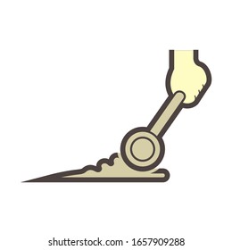 Concrete slab casting tool vector icon design on white.
