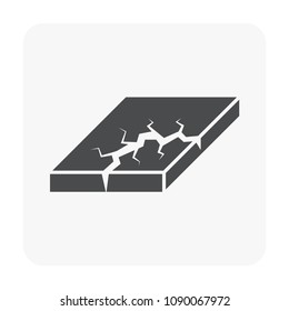Concrete slab and floor icon set.