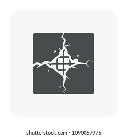 Concrete slab and floor icon set.
