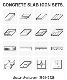 Concrete Slab And Material Vector Icon Sets Design.