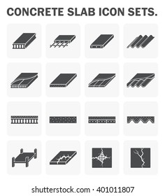 Concrete Slab And Material Vector Icon Sets Design.