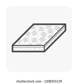 Concrete slab and topping floor layer vector icon. Bottom structure and top flooring for house building casting by composite material i.e. cement, aggregate, steel, metal or rebar for construction.