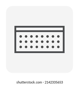 Concrete slab and topping floor layer vector icon. Bottom structure and top flooring for house building casting by composite material i.e. cement, aggregate, steel, metal or rebar for construction.