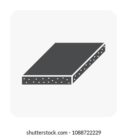 Concrete slab vector icon. Structure for house building casting and reinforced by composite material i.e. cement, aggregate, steel, metal or rebar. Flat and strong for construction.