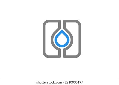 Concrete slump test system logo design water waterproof layer raindrop icon
