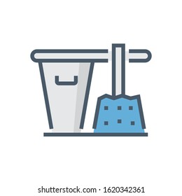Concrete slump testing vector icon design.