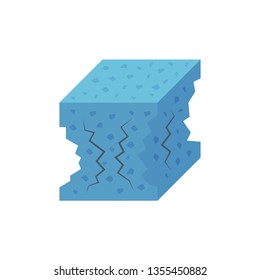 Concrete specimen cube type icon design.