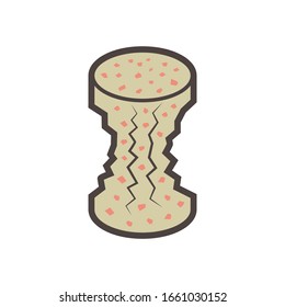 Concrete specimen cylinder type for material testing work vector icon design.