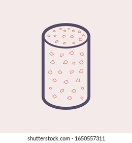 Concrete specimen cylinder type vector icon design.