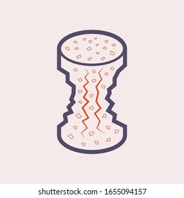 Concrete specimen cylinder type vector icon design.