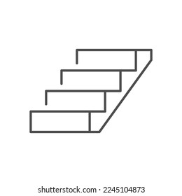 Concrete staircase line outline icon