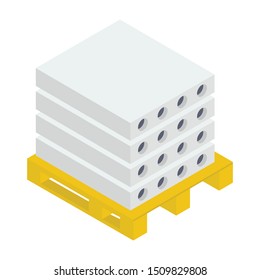 
Concrete Stone, stone like mass, isometric design vector.
