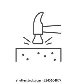 Concrete strength line outline icon