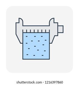 Concrete strength testing icon, editable stroke.