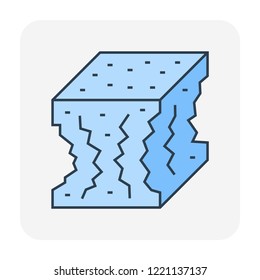Concrete strength testing icon, editable stroke.