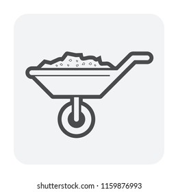 Concrete strength testing icon, outline and black color.