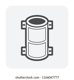 Concrete strength testing icon, outline and black color.