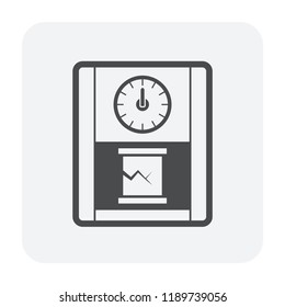 Concrete strength testing icon, outline and black color.
