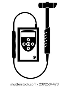 Concrete tester tool for accurate measuring of normal- to high-strength concrete. Isolated icon in flat monochrome style