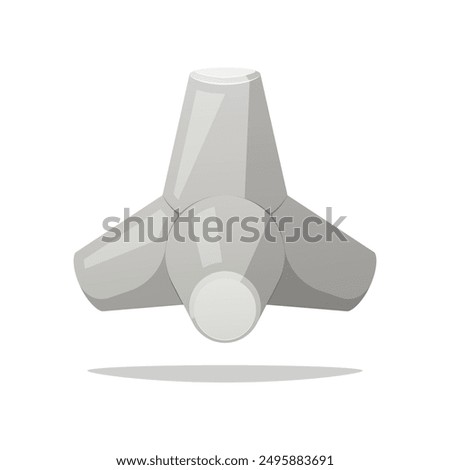 Concrete tetrapod breakwaters. vetor isolated on white background.