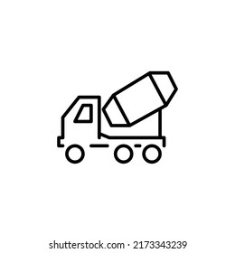 concrete truck editable stroke icon, Smart stroke icon