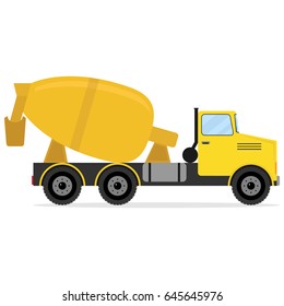 Concrete truck, icon concrete truck. Flat design, vector illustration, vector.