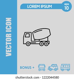 Concrete truck icon vector