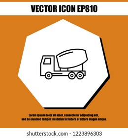 Concrete truck icon vector