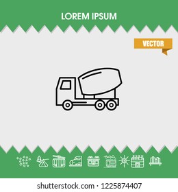 Concrete truck icon vector