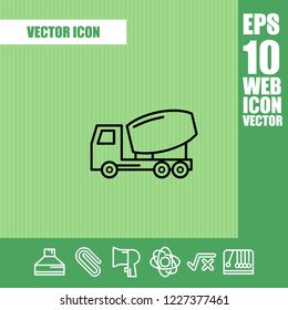 Concrete truck icon vector