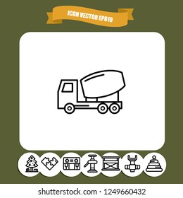 Concrete truck icon vector