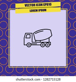 Concrete truck icon vector