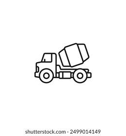 Concrete truck icon vector. EPS 10 editable vector