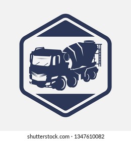 Concrete truck line icon concept. Concrete truck vector linear illustration, symbol, sign