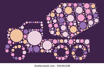 Concrete truck shape vector design by color point
