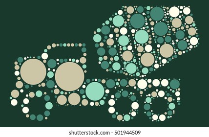 Concrete truck shape vector design by color point
