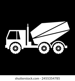 Concrete truck. Silhouette of truck vector image for concrete. A blank background that can be edited and replaced.
