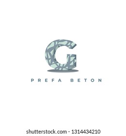   concrete vector logo. G letter logo