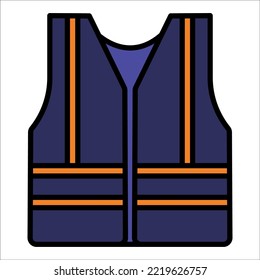 Concrete vest construction icon for your website, logo, app, UI, product print. Concrete vest construction concept filled line. Vector illustration icon.