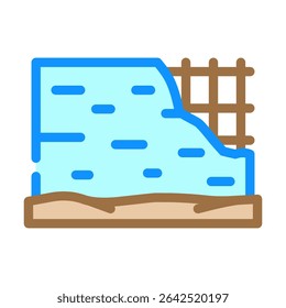 construção de parede de concreto cor ícone vetor. sinal de construção de parede de concreto. ilustração de símbolo isolado