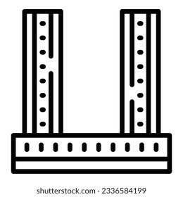 Concrete wall icon outline vector. Brick mortar. Construction builder
