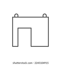 Concrete wall panel line icon