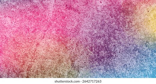 Concrete wall texture with colored plaster. Beautiful design facade painted plaster walls with small pits of various shapes. The texture for the walls in the interior or exterior. vector