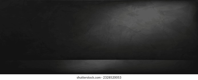 Concrete Wall Texture Studio Background,Empty Cement Floor Rough Surface,Stone wall background,Vector wide Display for Products Presentation with Copy Space,Banner backdrop for loft design concept