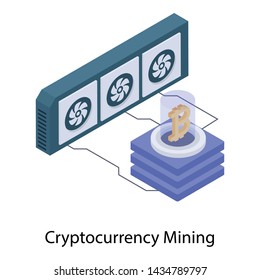 
Concurrency mining isometric vector illustration
